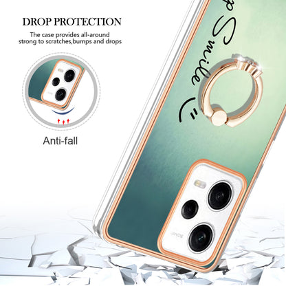 YB IMD Series-20 Style D Kickstand Electroplated Case for Xiaomi Redmi Note 12 Pro 5G / Note 12 Pro Speed 5G / Poco X5 Pro 5G , 2.0mm TPU IMD Phone Cover