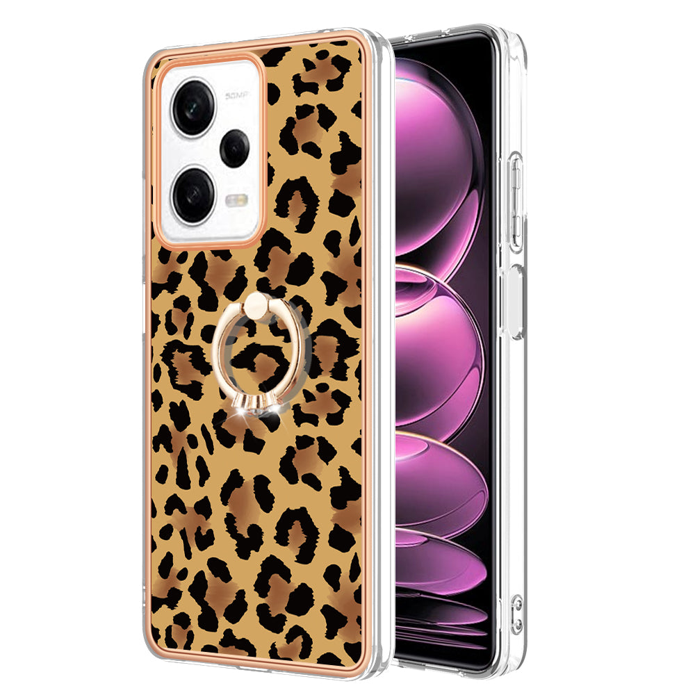 YB IMD Series-20 Style D Kickstand Electroplated Case for Xiaomi Redmi Note 12 Pro 5G / Note 12 Pro Speed 5G / Poco X5 Pro 5G , 2.0mm TPU IMD Phone Cover