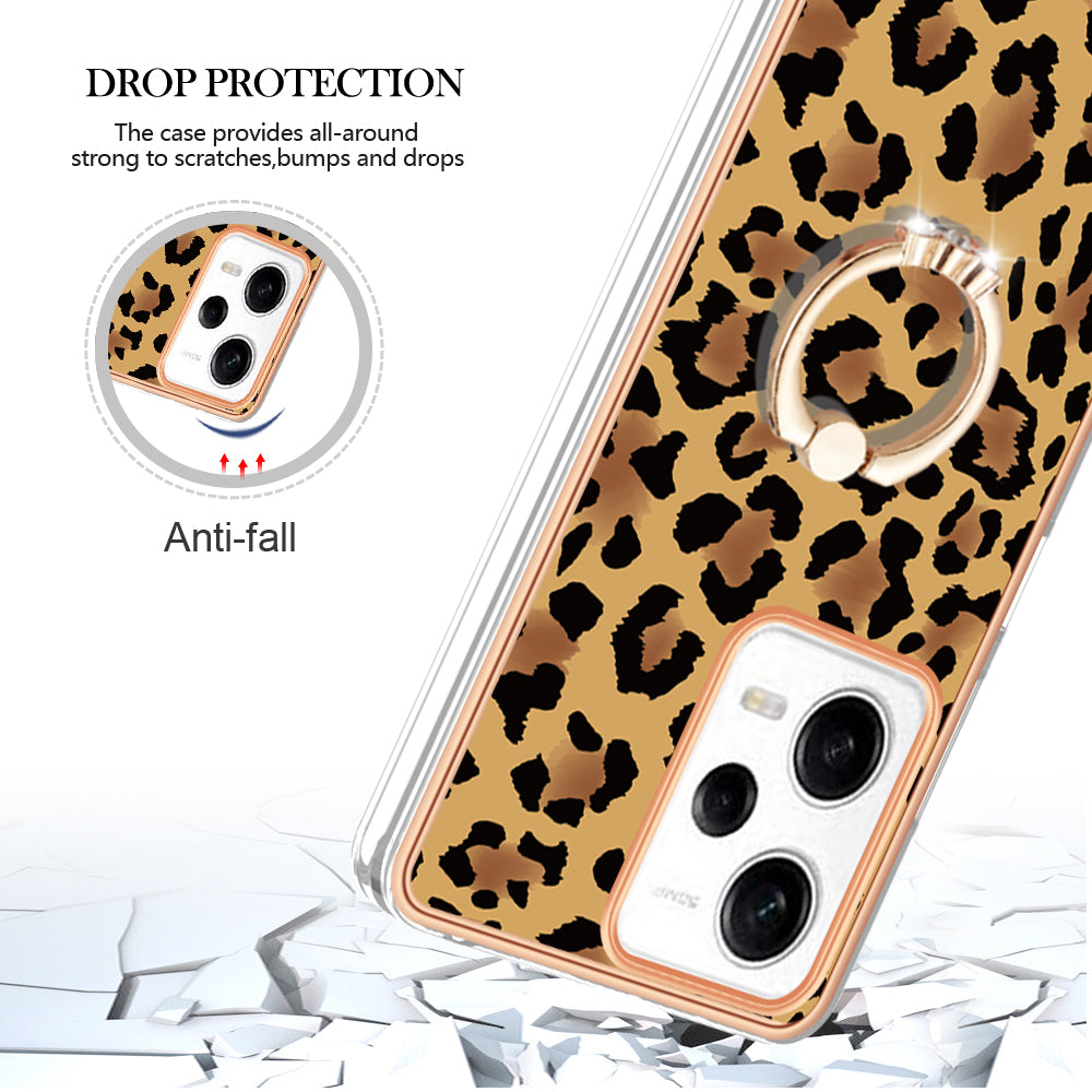 YB IMD Series-20 Style D Kickstand Electroplated Case for Xiaomi Redmi Note 12 Pro 5G / Note 12 Pro Speed 5G / Poco X5 Pro 5G , 2.0mm TPU IMD Phone Cover
