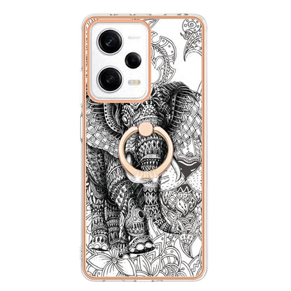 YB IMD Series-20 Style D Kickstand Electroplated Case for Xiaomi Redmi Note 12 Pro 5G / Note 12 Pro Speed 5G / Poco X5 Pro 5G , 2.0mm TPU IMD Phone Cover