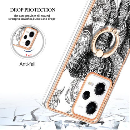 YB IMD Series-20 Style D Kickstand Electroplated Case for Xiaomi Redmi Note 12 Pro 5G / Note 12 Pro Speed 5G / Poco X5 Pro 5G , 2.0mm TPU IMD Phone Cover