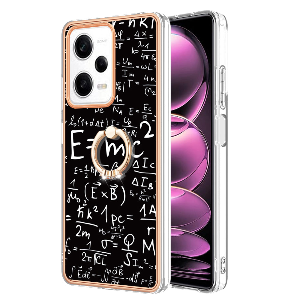 YB IMD Series-20 Style D Kickstand Electroplated Case for Xiaomi Redmi Note 12 Pro 5G / Note 12 Pro Speed 5G / Poco X5 Pro 5G , 2.0mm TPU IMD Phone Cover