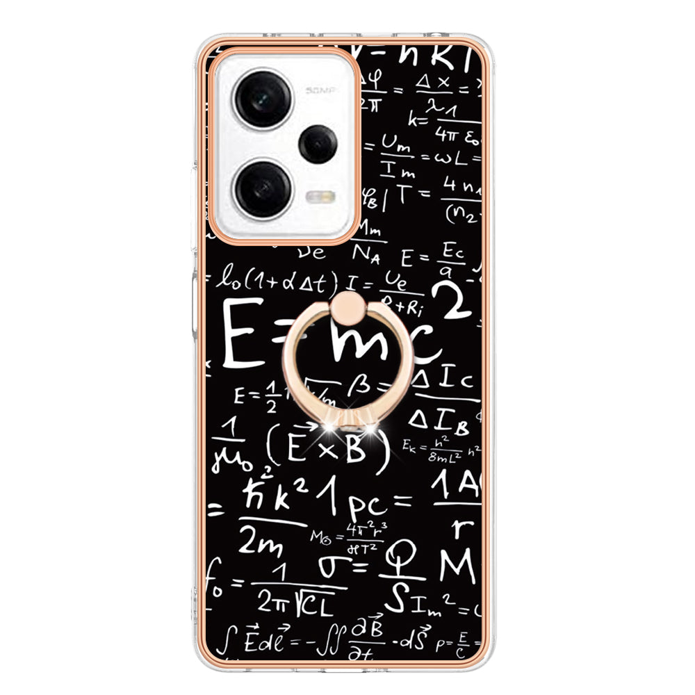 YB IMD Series-20 Style D Kickstand Electroplated Case for Xiaomi Redmi Note 12 Pro 5G / Note 12 Pro Speed 5G / Poco X5 Pro 5G , 2.0mm TPU IMD Phone Cover