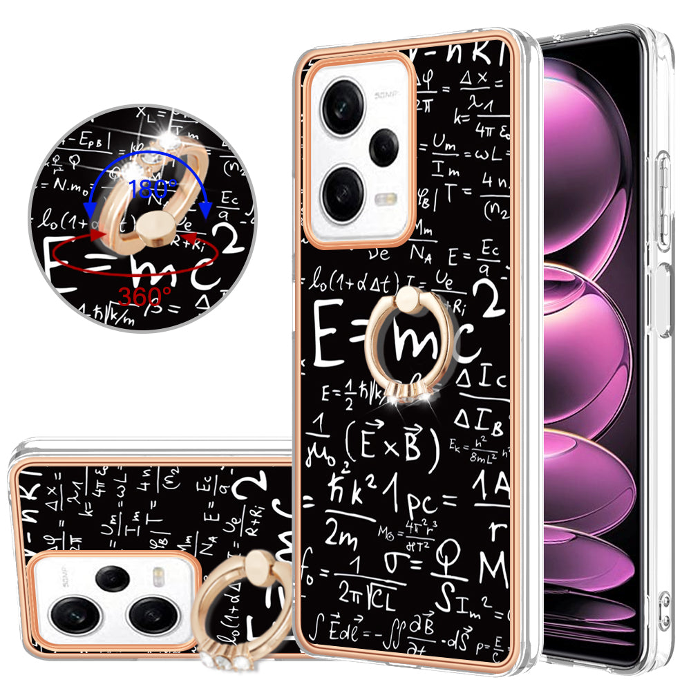 YB IMD Series-20 Style D Kickstand Electroplated Case for Xiaomi Redmi Note 12 Pro 5G / Note 12 Pro Speed 5G / Poco X5 Pro 5G , 2.0mm TPU IMD Phone Cover