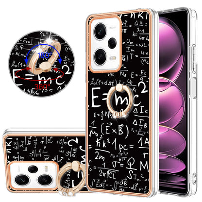 YB IMD Series-20 Style D Kickstand Electroplated Case for Xiaomi Redmi Note 12 Pro 5G / Note 12 Pro Speed 5G / Poco X5 Pro 5G , 2.0mm TPU IMD Phone Cover