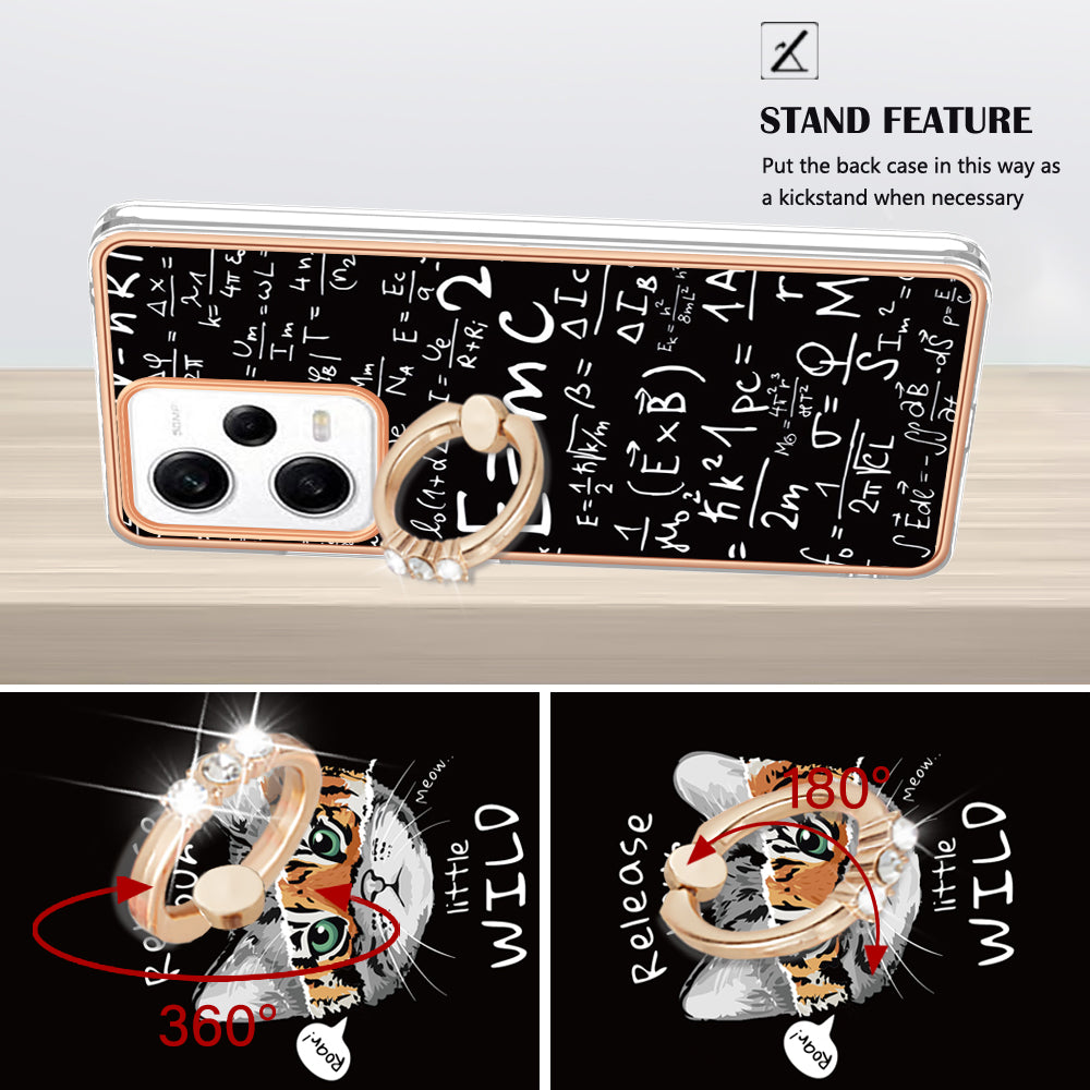 YB IMD Series-20 Style D Kickstand Electroplated Case for Xiaomi Redmi Note 12 Pro 5G / Note 12 Pro Speed 5G / Poco X5 Pro 5G , 2.0mm TPU IMD Phone Cover