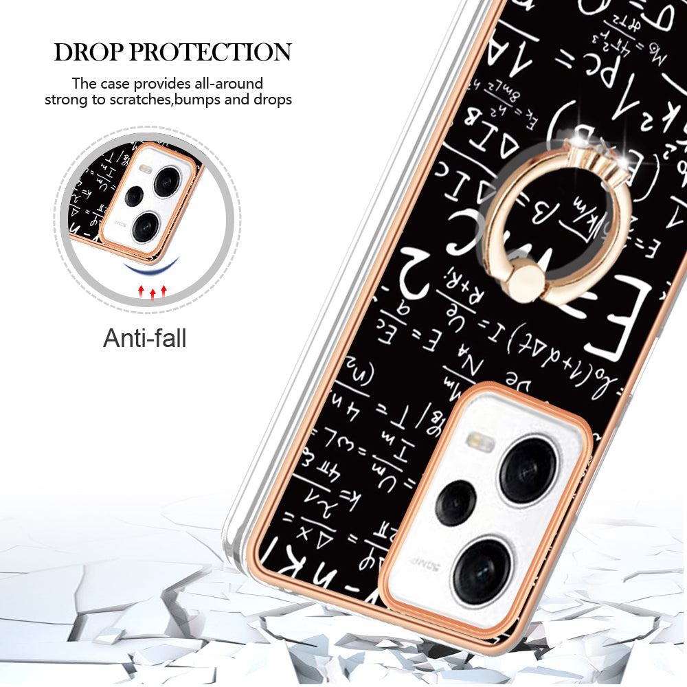 YB IMD Series-20 Style D Kickstand Electroplated Case for Xiaomi Redmi Note 12 Pro 5G / Note 12 Pro Speed 5G / Poco X5 Pro 5G , 2.0mm TPU IMD Phone Cover