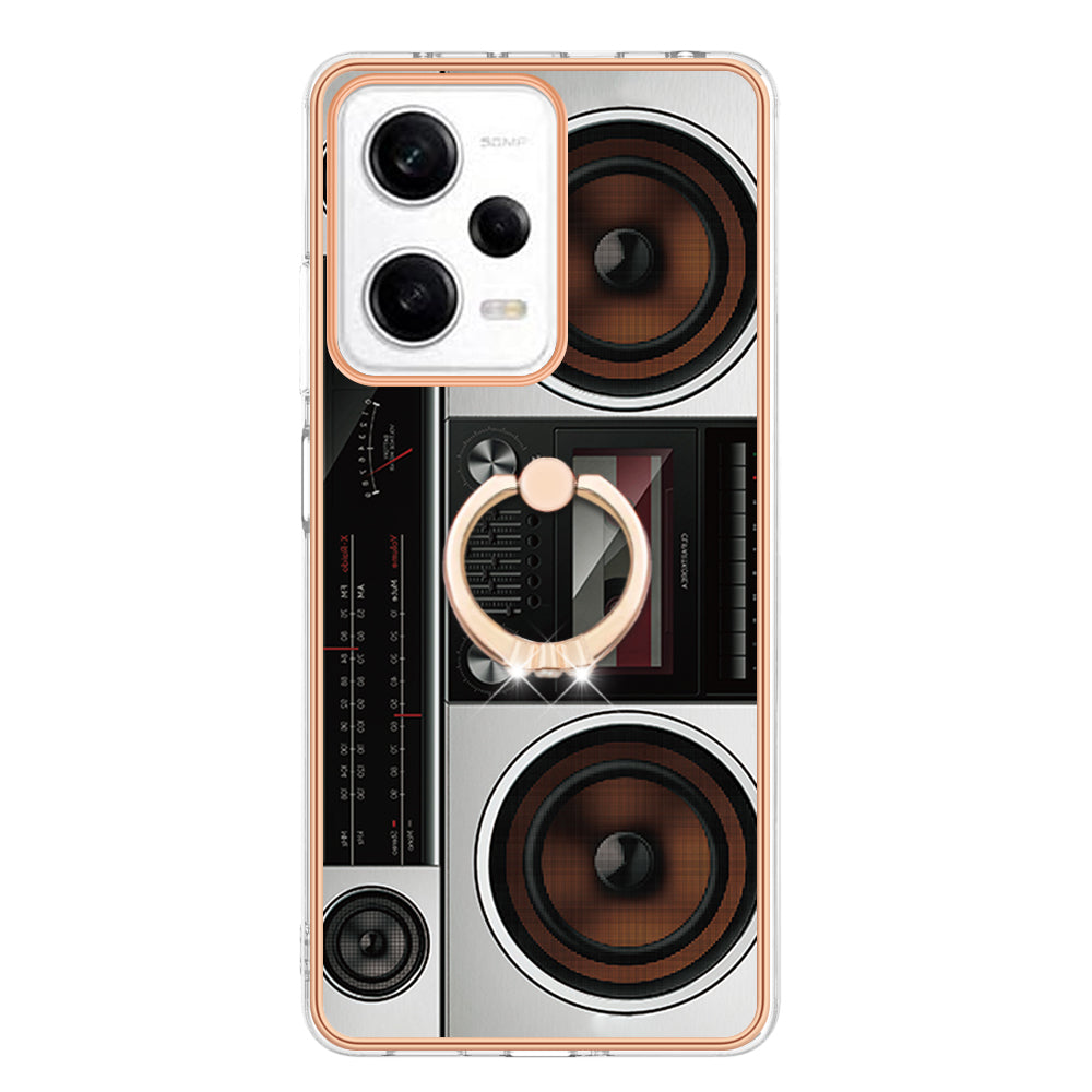 YB IMD Series-20 Style D Kickstand Electroplated Case for Xiaomi Redmi Note 12 Pro 5G / Note 12 Pro Speed 5G / Poco X5 Pro 5G , 2.0mm TPU IMD Phone Cover