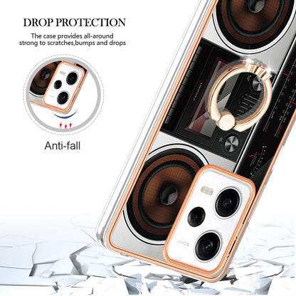 YB IMD Series-20 Style D Kickstand Electroplated Case for Xiaomi Redmi Note 12 Pro 5G / Note 12 Pro Speed 5G / Poco X5 Pro 5G , 2.0mm TPU IMD Phone Cover