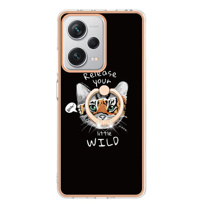 YB IMD Series-20 Style D For Xiaomi Redmi Note 12 Pro+ 5G 2.0mm TPU Anti-Scratch Case Electroplated IMD Kickstand Phone Cover