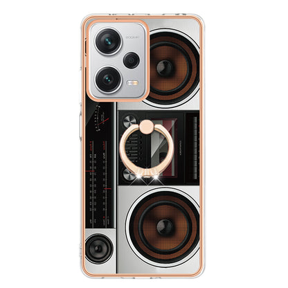 YB IMD Series-20 Style D For Xiaomi Redmi Note 12 Pro+ 5G 2.0mm TPU Anti-Scratch Case Electroplated IMD Kickstand Phone Cover