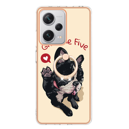 YB IMD Series-20 Style D For Xiaomi Redmi Note 12 Pro+ 5G 2.0mm TPU Anti-Scratch Case Electroplated IMD Kickstand Phone Cover