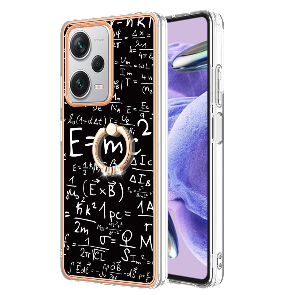 YB IMD Series-20 Style D For Xiaomi Redmi Note 12 Pro+ 5G 2.0mm TPU Anti-Scratch Case Electroplated IMD Kickstand Phone Cover