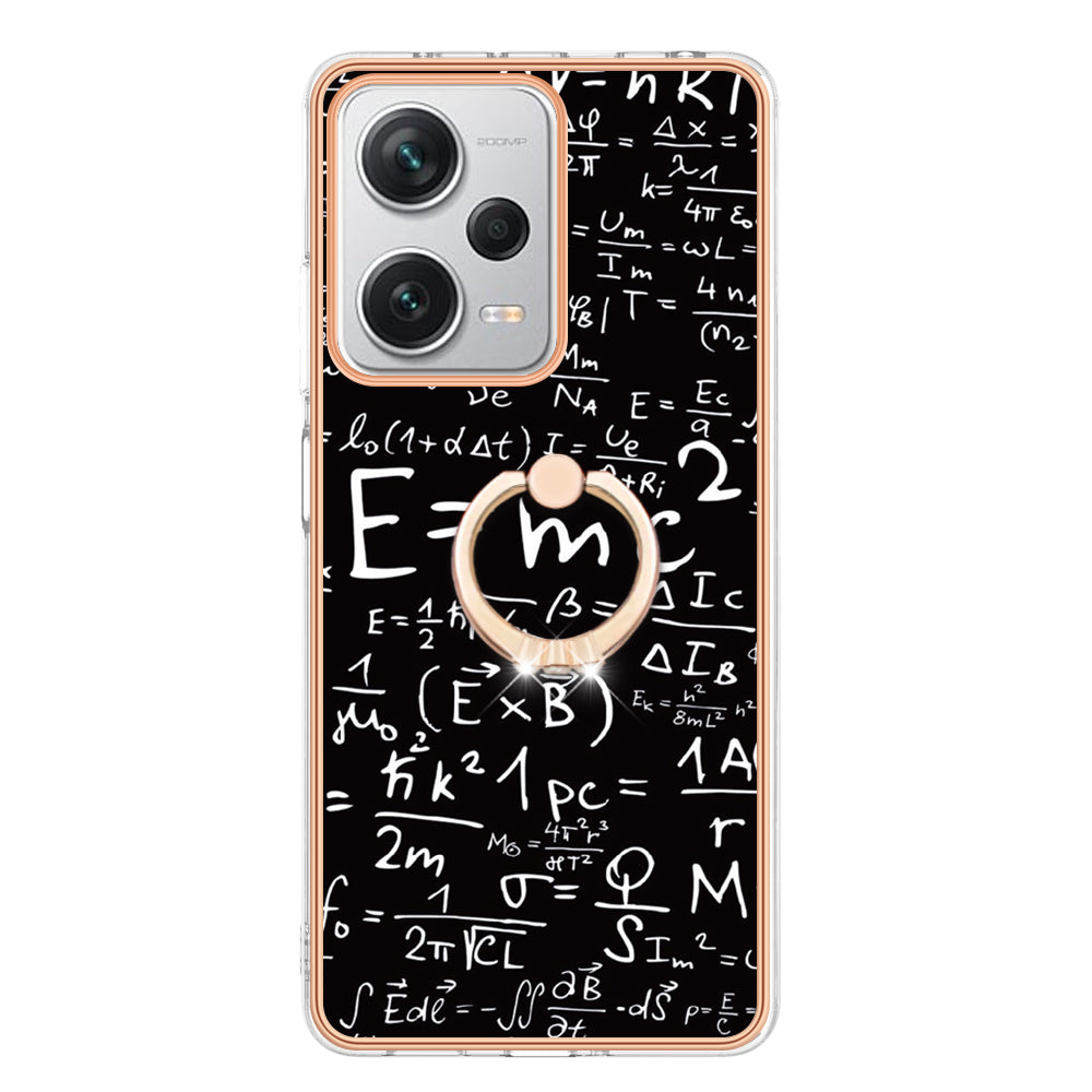 YB IMD Series-20 Style D For Xiaomi Redmi Note 12 Pro+ 5G 2.0mm TPU Anti-Scratch Case Electroplated IMD Kickstand Phone Cover