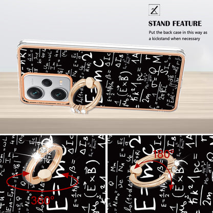 YB IMD Series-20 Style D For Xiaomi Redmi Note 12 Pro+ 5G 2.0mm TPU Anti-Scratch Case Electroplated IMD Kickstand Phone Cover
