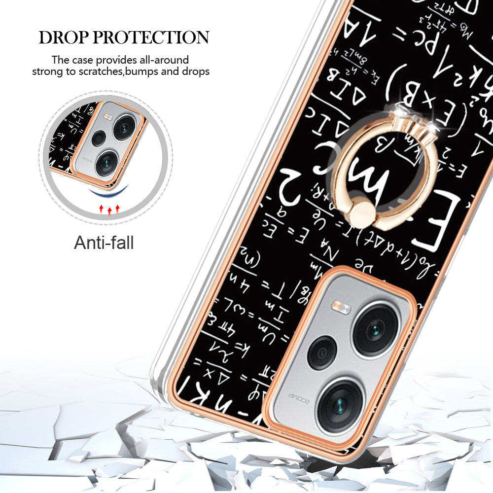 YB IMD Series-20 Style D For Xiaomi Redmi Note 12 Pro+ 5G 2.0mm TPU Anti-Scratch Case Electroplated IMD Kickstand Phone Cover