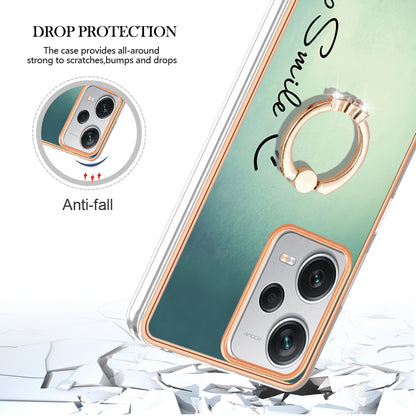 YB IMD Series-20 Style D For Xiaomi Redmi Note 12 Pro+ 5G 2.0mm TPU Anti-Scratch Case Electroplated IMD Kickstand Phone Cover