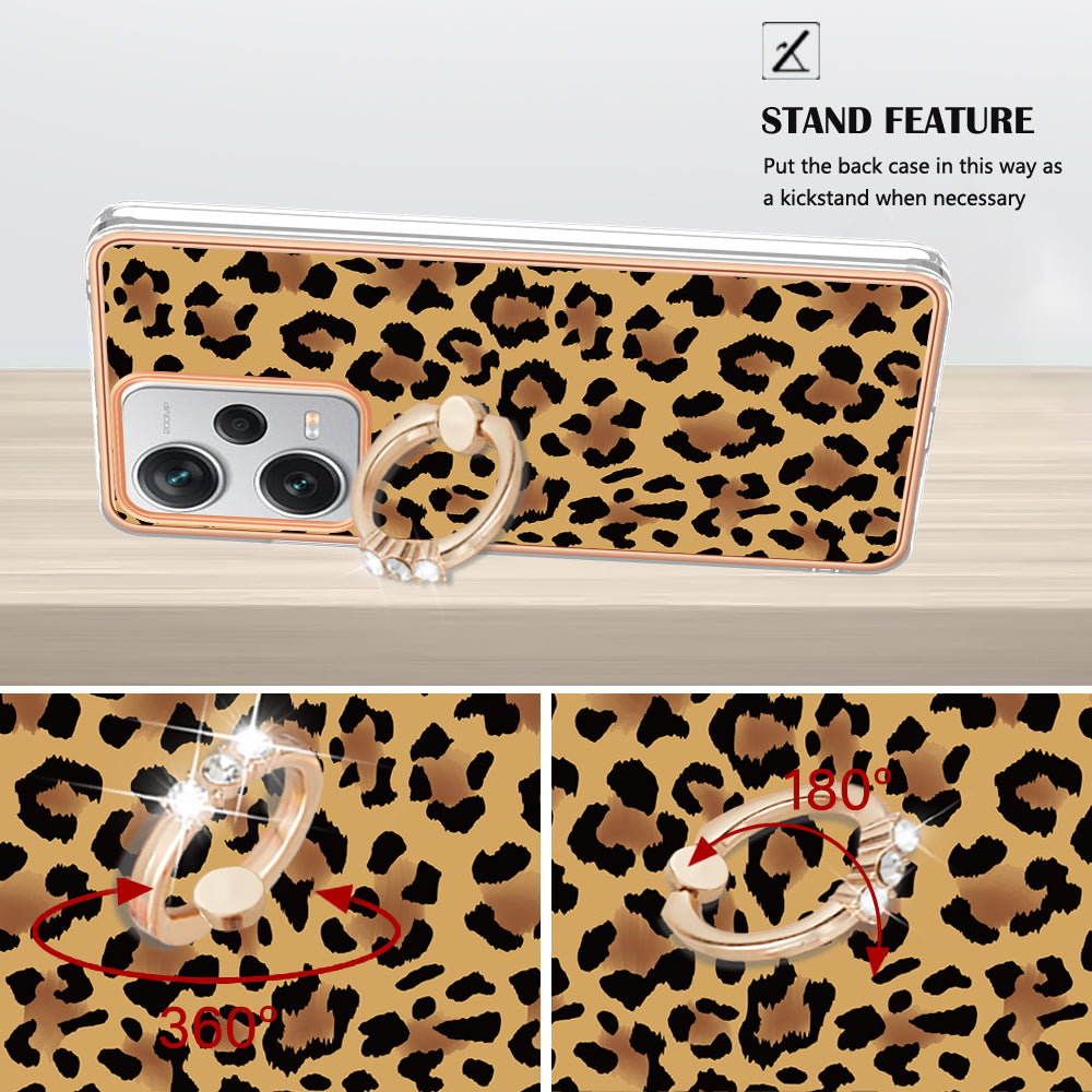 YB IMD Series-20 Style D For Xiaomi Redmi Note 12 Pro+ 5G 2.0mm TPU Anti-Scratch Case Electroplated IMD Kickstand Phone Cover