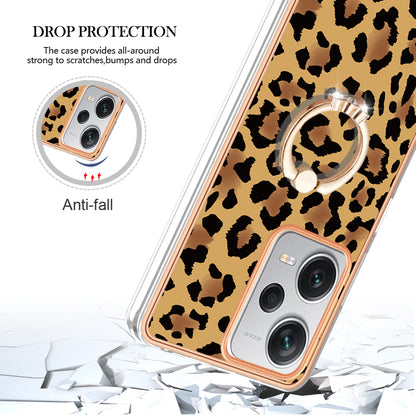YB IMD Series-20 Style D For Xiaomi Redmi Note 12 Pro+ 5G 2.0mm TPU Anti-Scratch Case Electroplated IMD Kickstand Phone Cover