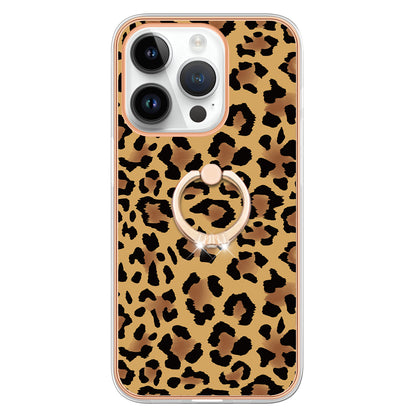 YB IMD Series-20 Style D Kickstand Phone Case for iPhone 14 Pro 2.0mm Electroplating TPU IMD Pattern Cover