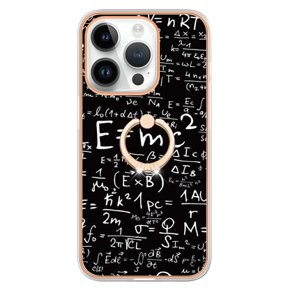 YB IMD Series-20 Style D Kickstand Phone Case for iPhone 14 Pro 2.0mm Electroplating TPU IMD Pattern Cover