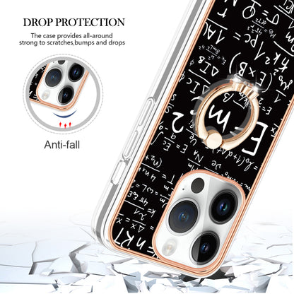 YB IMD Series-20 Style D Kickstand Phone Case for iPhone 14 Pro 2.0mm Electroplating TPU IMD Pattern Cover