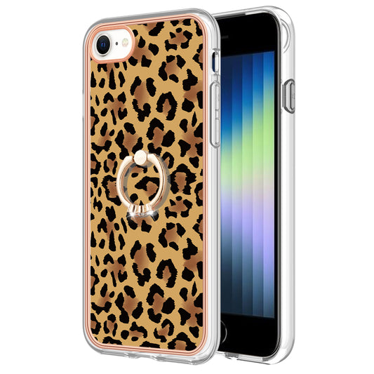 YB IMD Series-20 Style D For iPhone 7 / 8 / SE (2020) / SE (2022) Anti-Fall 2.0mm TPU Case Kickstand IMD Electroplating Phone Cover