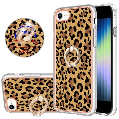 YB IMD Series-20 Style D For iPhone 7 / 8 / SE (2020) / SE (2022) Anti-Fall 2.0mm TPU Case Kickstand IMD Electroplating Phone Cover