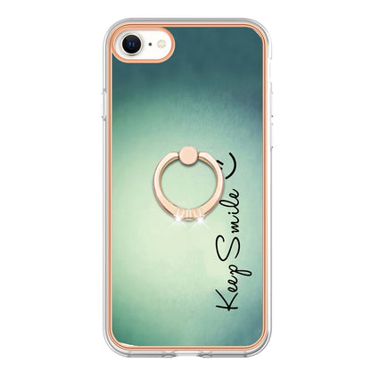 YB IMD Series-20 Style D For iPhone 7 / 8 / SE (2020) / SE (2022) Anti-Fall 2.0mm TPU Case Kickstand IMD Electroplating Phone Cover