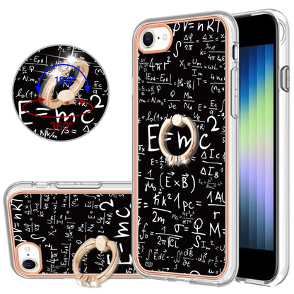 YB IMD Series-20 Style D For iPhone 7 / 8 / SE (2020) / SE (2022) Anti-Fall 2.0mm TPU Case Kickstand IMD Electroplating Phone Cover