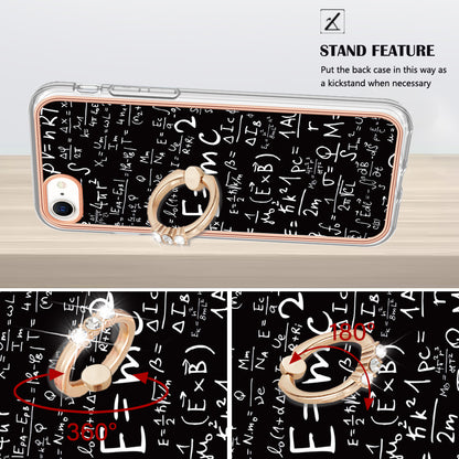 YB IMD Series-20 Style D For iPhone 7 / 8 / SE (2020) / SE (2022) Anti-Fall 2.0mm TPU Case Kickstand IMD Electroplating Phone Cover