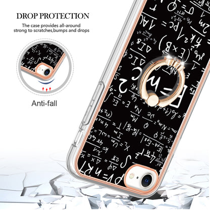 YB IMD Series-20 Style D For iPhone 7 / 8 / SE (2020) / SE (2022) Anti-Fall 2.0mm TPU Case Kickstand IMD Electroplating Phone Cover