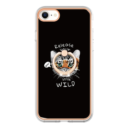 YB IMD Series-20 Style D For iPhone 7 / 8 / SE (2020) / SE (2022) Anti-Fall 2.0mm TPU Case Kickstand IMD Electroplating Phone Cover