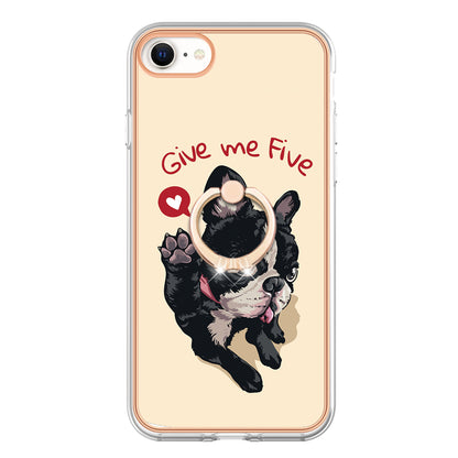 YB IMD Series-20 Style D For iPhone 7 / 8 / SE (2020) / SE (2022) Anti-Fall 2.0mm TPU Case Kickstand IMD Electroplating Phone Cover
