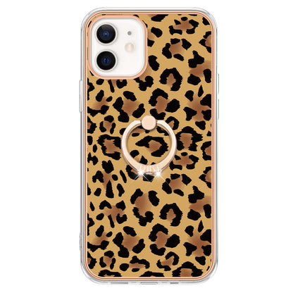 YB IMD Series-20 Style D For iPhone 12 / 12 Pro 6.1 inch IMD Pattern TPU Case 2.0mm Electroplating Phone Kickstand Cover