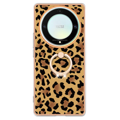 YB IMD Series-20 Style D Electroplate Case for Honor X9a 5G / Magic5 Lite 5G , Kickstand IMD 2.0mm Soft TPU Phone Cover