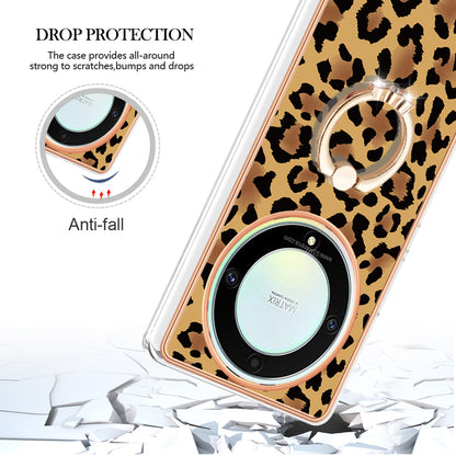 YB IMD Series-20 Style D Electroplate Case for Honor X9a 5G / Magic5 Lite 5G , Kickstand IMD 2.0mm Soft TPU Phone Cover