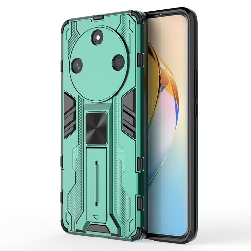 For Honor X50 Foldable Kickstand Phone Cover Hard PC + Soft TPU Anti-drop Protective Case
