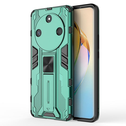 For Honor X50 Foldable Kickstand Phone Cover Hard PC + Soft TPU Anti-drop Protective Case