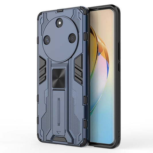 For Honor X50 Foldable Kickstand Phone Cover Hard PC + Soft TPU Anti-drop Protective Case