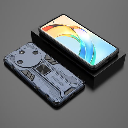 For Honor X50 Foldable Kickstand Phone Cover Hard PC + Soft TPU Anti-drop Protective Case