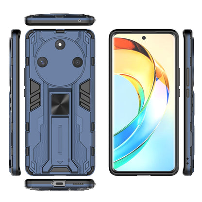 For Honor X50 Foldable Kickstand Phone Cover Hard PC + Soft TPU Anti-drop Protective Case