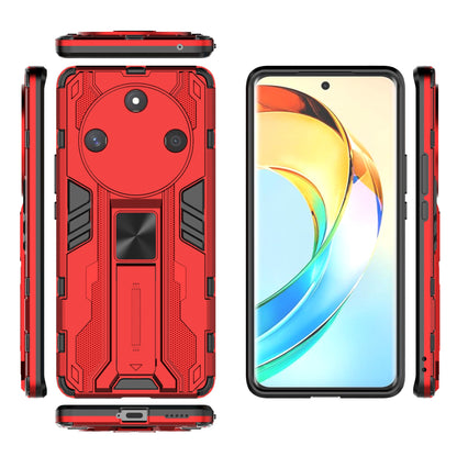 For Honor X50 Foldable Kickstand Phone Cover Hard PC + Soft TPU Anti-drop Protective Case