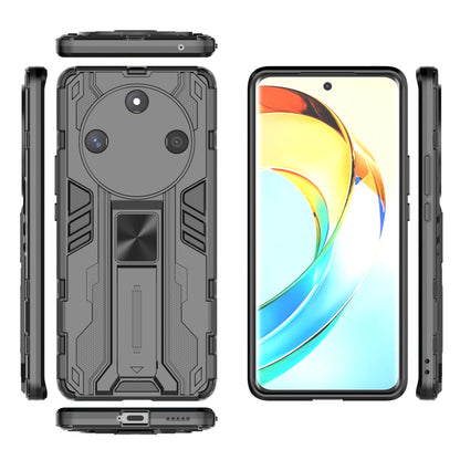 For Honor X50 Foldable Kickstand Phone Cover Hard PC + Soft TPU Anti-drop Protective Case