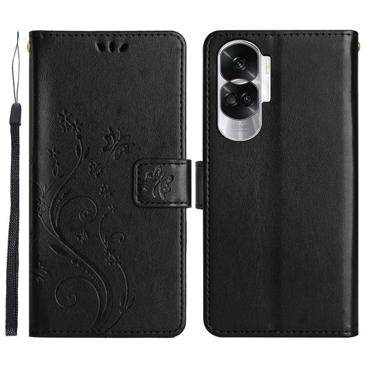 For Honor 90 Lite 5G / X50i 5G PU Leather Wallet Cover Butterfly Imprinted Stand Phone Case