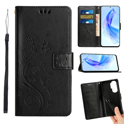 For Honor 90 Lite 5G / X50i 5G PU Leather Wallet Cover Butterfly Imprinted Stand Phone Case