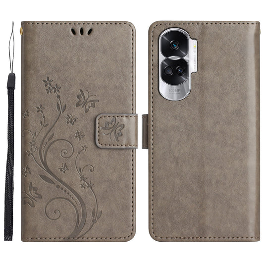 For Honor 90 Lite 5G / X50i 5G PU Leather Wallet Cover Butterfly Imprinted Stand Phone Case