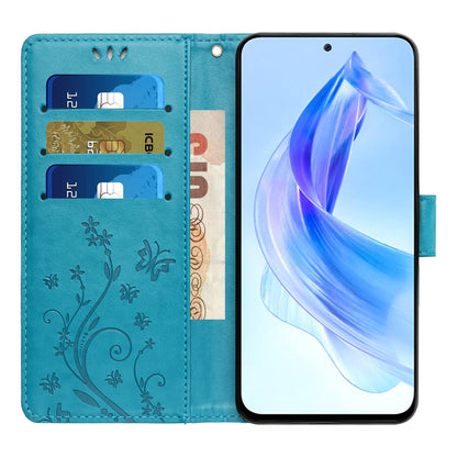 For Honor 90 Lite 5G / X50i 5G PU Leather Wallet Cover Butterfly Imprinted Stand Phone Case