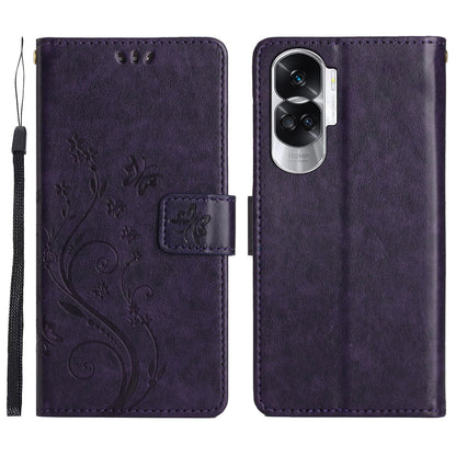 For Honor 90 Lite 5G / X50i 5G PU Leather Wallet Cover Butterfly Imprinted Stand Phone Case