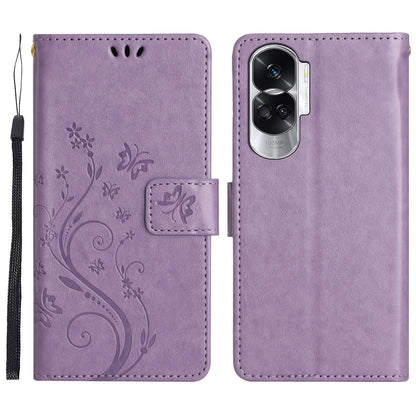 For Honor 90 Lite 5G / X50i 5G PU Leather Wallet Cover Butterfly Imprinted Stand Phone Case